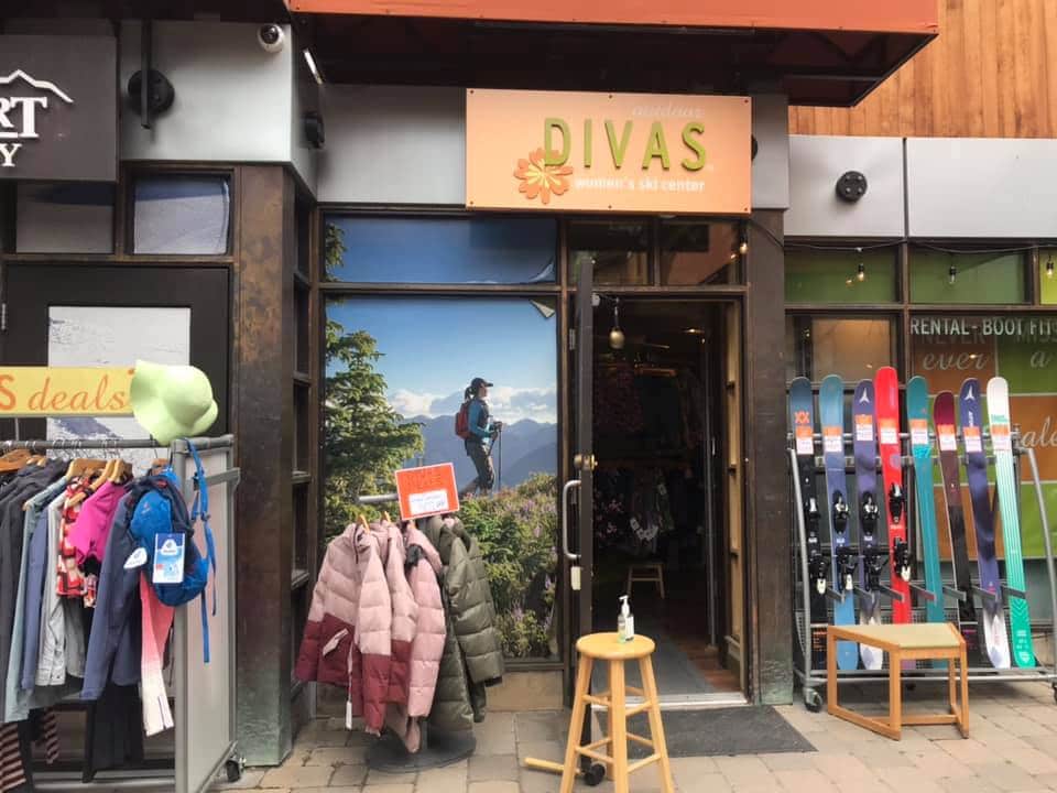 Front of Diva's ski center shop
